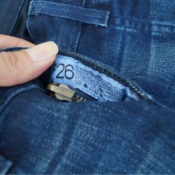 BleuLab Dark Blue Skinny Jeans Low Rise Reversible Denim Size 26 - Picture 3 of 10